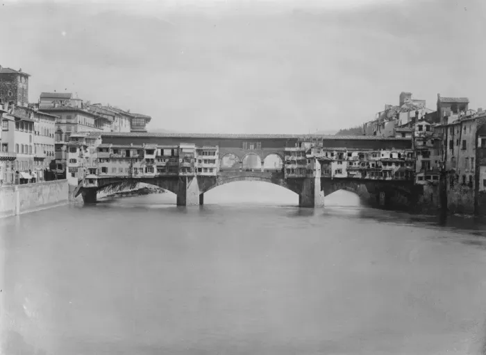 Framed Print : Quaint Bridge Princess Mary Admired Quaint Ponte Vecchio at Florence in Italy