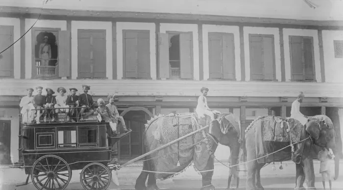 Framed Print : Quaint combination of transport methods. Will the Prince of Wales see this in India
