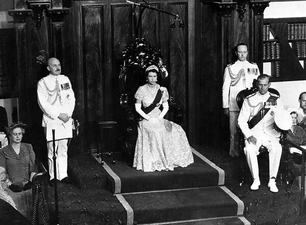 Queen Elizabeth II in the Legislative Council of the New South Wales Parliament in Sydney