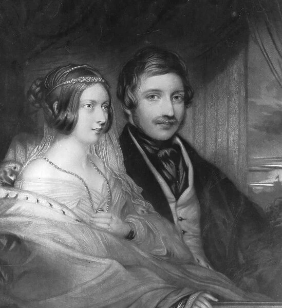 Queen Victoria and Prince Albert drawn from life in the Royal Box at the Italian