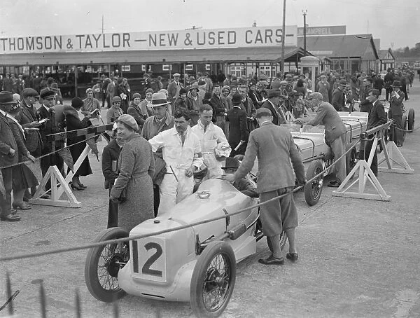 Race for British Empire trophy at Brooklands. Many famous British racing drivers