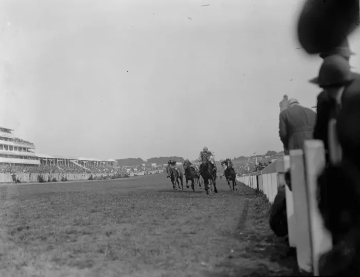 Framed Print : The race for the Oak Stakes at Epsom. Sir E Hultons Straitlace ridden by Framed Print : The race for the Oak Stakes at Epsom. Sir E Hultons Straitlace ridden by