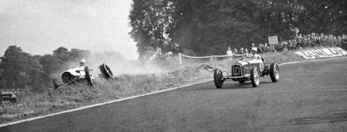 Framed Print : Racing car flies off the track during WW2 - England TopFoto Framed Print : Racing car flies off the track during WW2 - England TopFoto