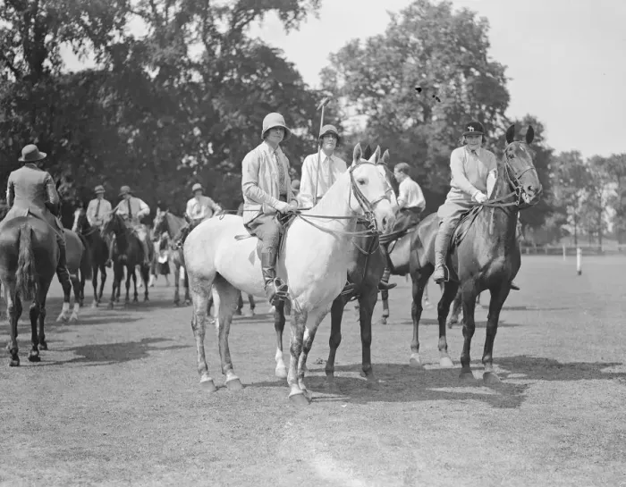 Framed Print : The Ranelagh Club Mounted Gymkhana. The riders are; Miss Hazel Hirsch, Miss Audrey Framed Print : The Ranelagh Club Mounted Gymkhana. The riders are; Miss Hazel Hirsch, Miss Audrey