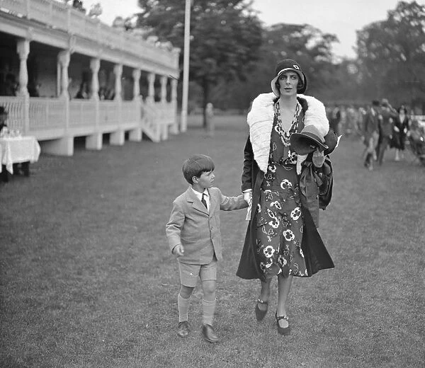 Ranelagh horse and pony show. Hon Mrs Roland Cubitt and her son Harry. 1930