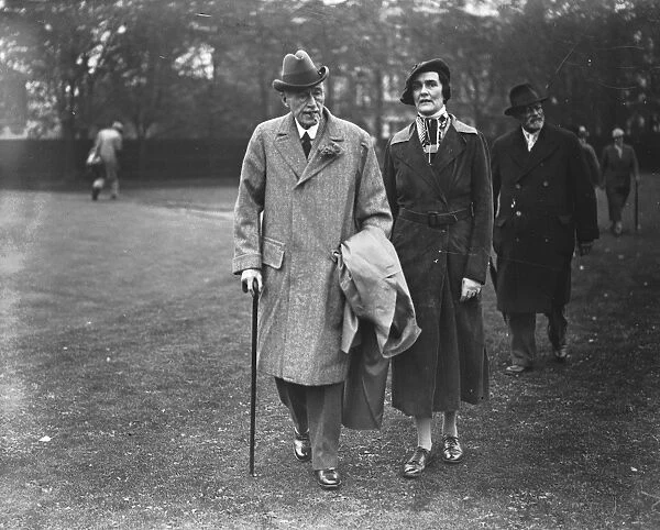 At Ranelagh. Sir Walter and Lady Gilbey ( spectators at Ladies Golf Meeting )