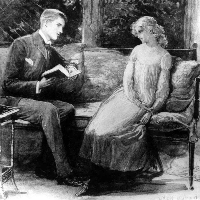 Framed Print : Reading love poems love couple romance romantic for valentines day be my valentine