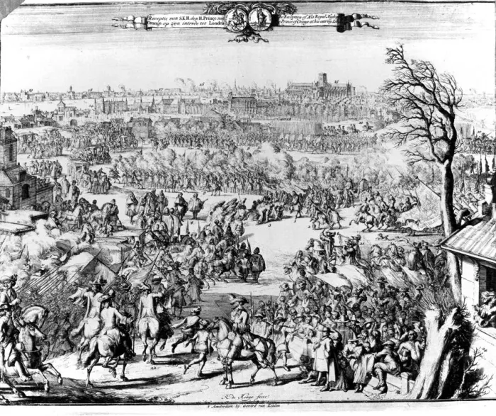 Framed Print : Reception of His Royal Highness Prince of Orange on his entering London. 1689