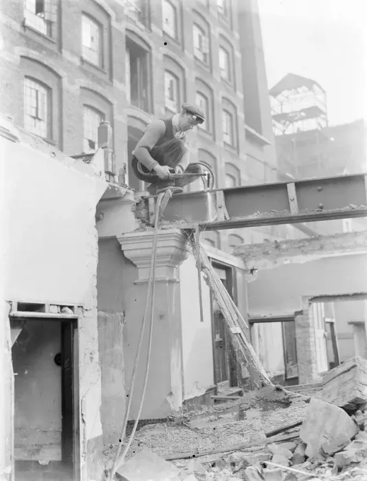 Framed Print : The redevelopment of the Erith riverside, London. A welder with a blow torch. 1937 Framed Print : The redevelopment of the Erith riverside, London. A welder with a blow torch. 1937