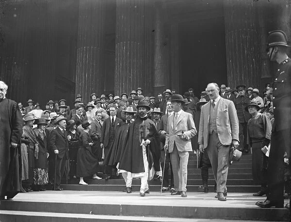The Regent of Abyssinia at St Pauls Cathedral. The Regent is seen leaving the Cathedral