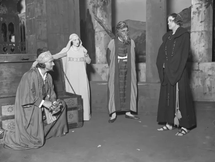 Framed Print : Rehearsal of The Wandering Jew at Drury Lane, London. Left to right Matteo Bottadio