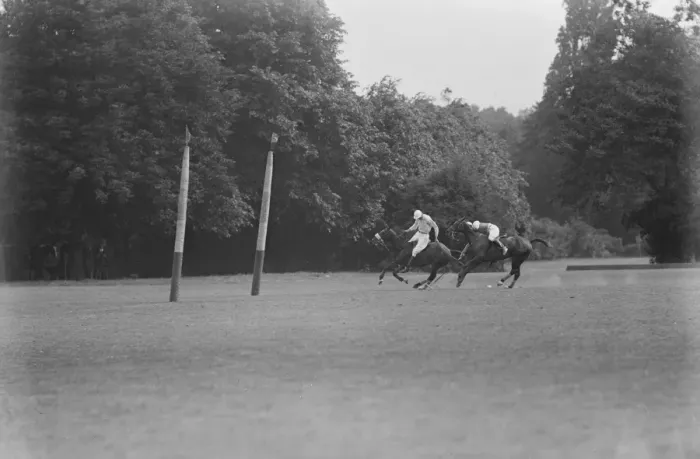 Framed Print : Remarkable Action Shot photograph of American Polo Team A narrow escape for Roehampton Framed Print : Remarkable Action Shot photograph of American Polo Team A narrow escape for Roehampton
