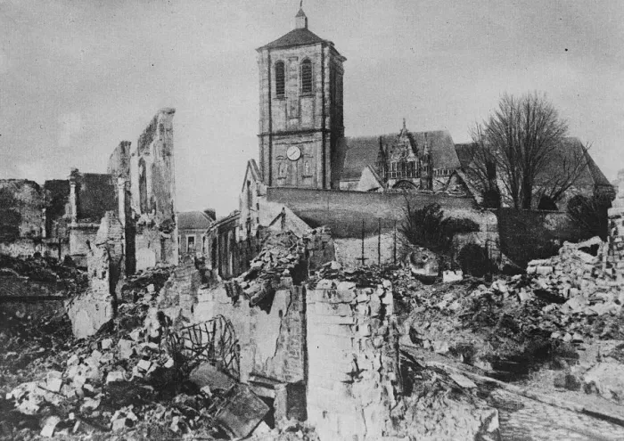 Framed Print : Rethel ( France ). The main street and the church. 5 May 1920 Framed Print : Rethel ( France ). The main street and the church. 5 May 1920