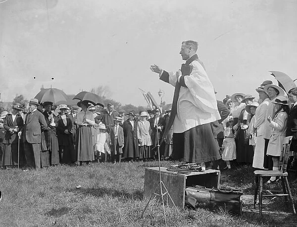 Reverend J Walton blesses the war allotments at Croydon 13 May 1917