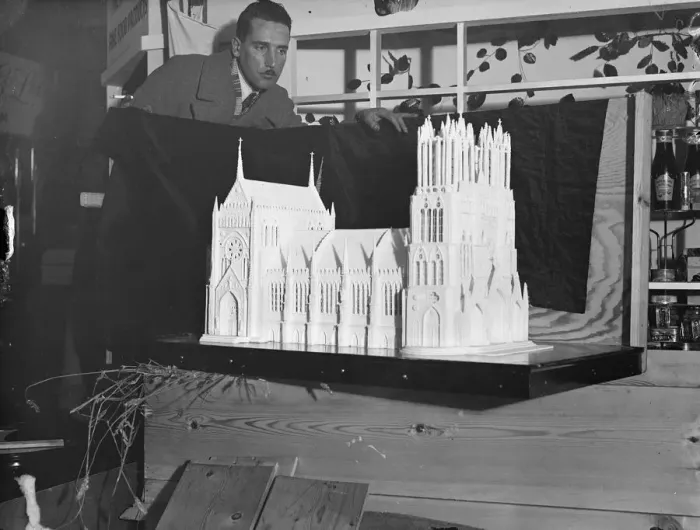 Framed Print : Rheims Cathedral in sugar. Some wonderful models made entirely of sugar will be Framed Print : Rheims Cathedral in sugar. Some wonderful models made entirely of sugar will be