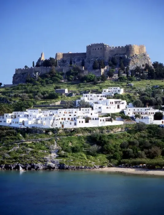 Framed Print : Rhodes - Lindos - Lindos is a town and an archaeological site on the east coast Framed Print : Rhodes - Lindos - Lindos is a town and an archaeological site on the east coast