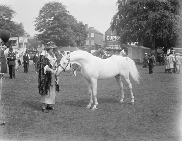 Richmond Horse Show Lady Wentworth with one of her Arab horses 12 June 1924