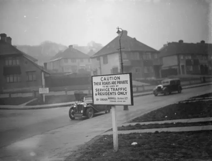 Framed Print : Road signs in Eltham. 1937 Framed Print : Road signs in Eltham. 1937