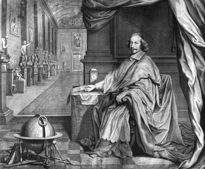 Framed Print : Robert Nanteuil (1623-1678) Cardinal Mazarin in Palais Royal etching Framed Print : Robert Nanteuil (1623-1678) Cardinal Mazarin in Palais Royal etching