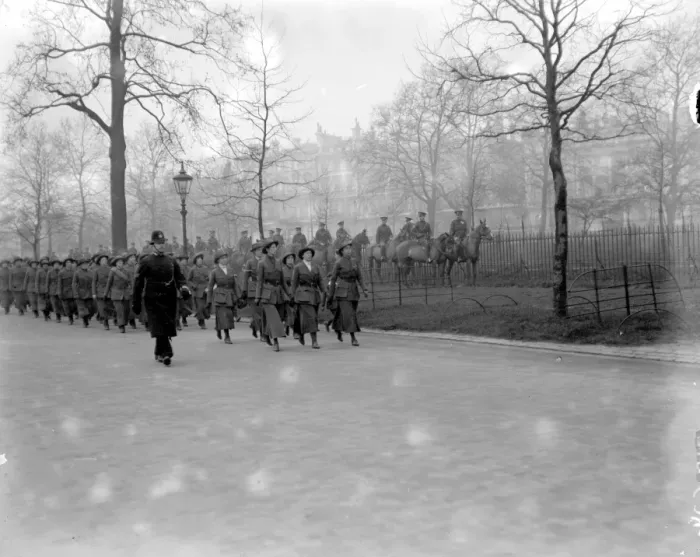 Framed Print : Route March of the Women Volunteer Reserve. 1914 - 1918
