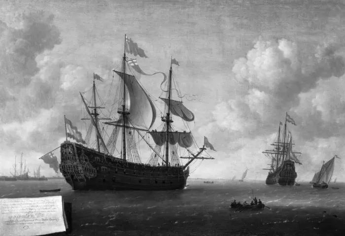 Framed Print : The Royal Charles by Van Diest 1667 Framed Print : The Royal Charles by Van Diest 1667
