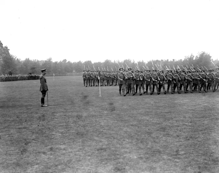 Framed Print : Royal visit to Bedford. His Majesty inspecting Bedford Cadets. 27 June 1918 Framed Print : Royal visit to Bedford. His Majesty inspecting Bedford Cadets. 27 June 1918