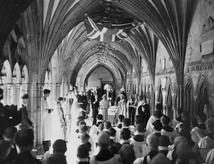 Framed Print : Royal visit to Canterbury. Their Majesties the King and Queen, accompanied by Princess Elizabeth Framed Print : Royal visit to Canterbury. Their Majesties the King and Queen, accompanied by Princess Elizabeth