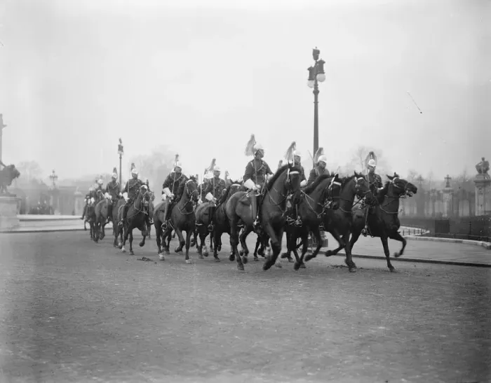Framed Print : Royal Wedding Rehearsal Household Cavalry passing down the Mall, London 21 February Framed Print : Royal Wedding Rehearsal Household Cavalry passing down the Mall, London 21 February