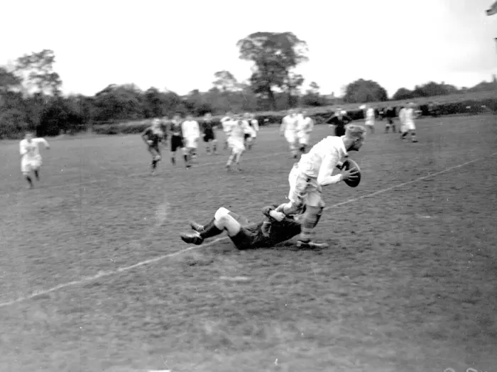 Framed Print : Rugby game: Sidcup V L Scott rugger. 1934 Framed Print : Rugby game: Sidcup V L Scott rugger. 1934