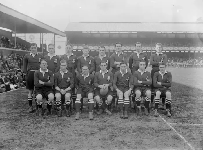 Framed Print : Rugby match between Navy and Army at Twickenham. The Navy team. 7 March 1925 Framed Print : Rugby match between Navy and Army at Twickenham. The Navy team. 7 March 1925