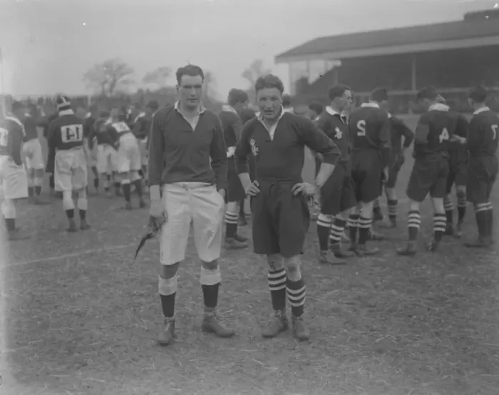 Framed Print : Rugby at Twickenham, London Army versus Navy The Captains of the opposing teams Framed Print : Rugby at Twickenham, London Army versus Navy The Captains of the opposing teams