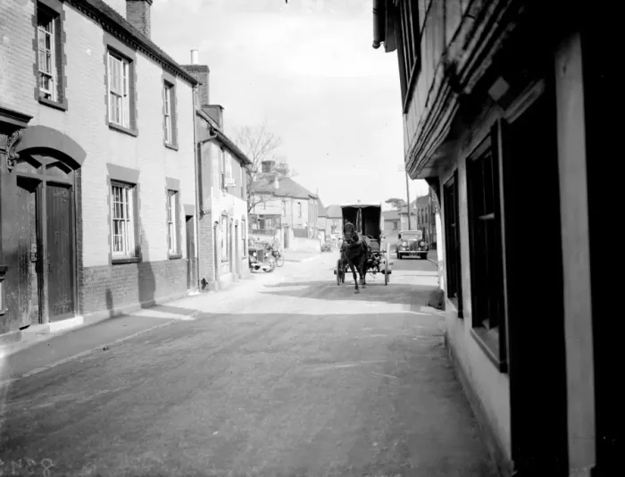 Framed Print : Runaway horse with bakers van, Aylesford, Kent. 1938