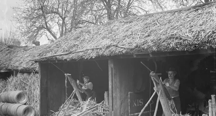 Framed Print : Rural farmers build in Paddock Wood. 1936 Framed Print : Rural farmers build in Paddock Wood. 1936