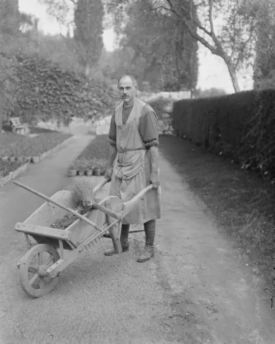 Framed Print : Russian Refugee Officer as Gardener at the Riviera Villa of Mrs Arthur Wilson ( of Trangy Croft Framed Print : Russian Refugee Officer as Gardener at the Riviera Villa of Mrs Arthur Wilson ( of Trangy Croft