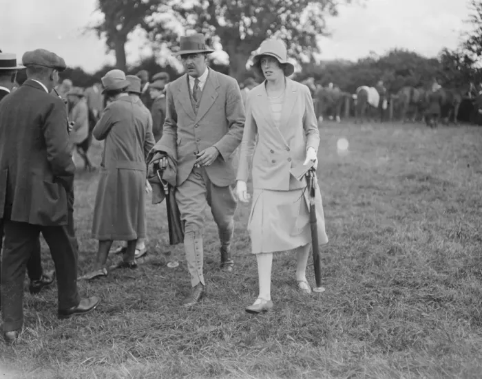 Framed Print : At the Rutland Agricultural Show at Oakham, Captain and Mrs Fitzroy. 30 July 1927 Framed Print : At the Rutland Agricultural Show at Oakham, Captain and Mrs Fitzroy. 30 July 1927