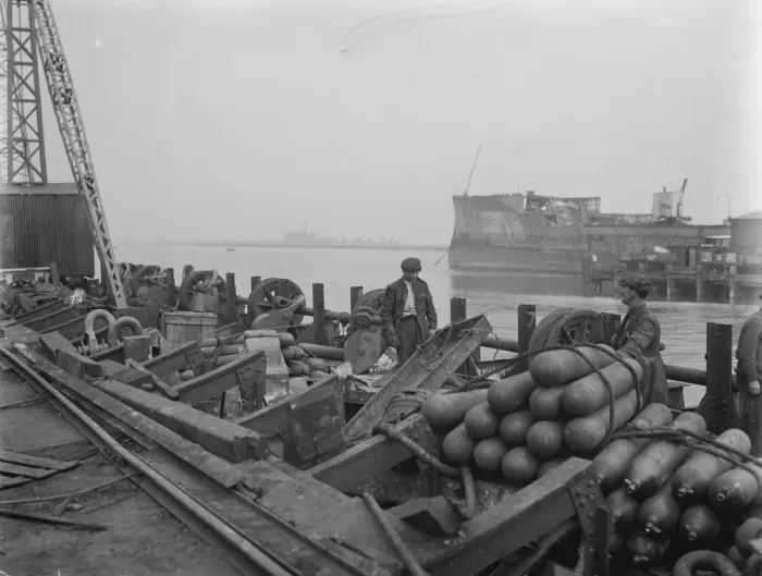 Framed Print : To salvage German warships at Scapa Flow Surrendered German submarine dock, converted Framed Print : To salvage German warships at Scapa Flow Surrendered German submarine dock, converted