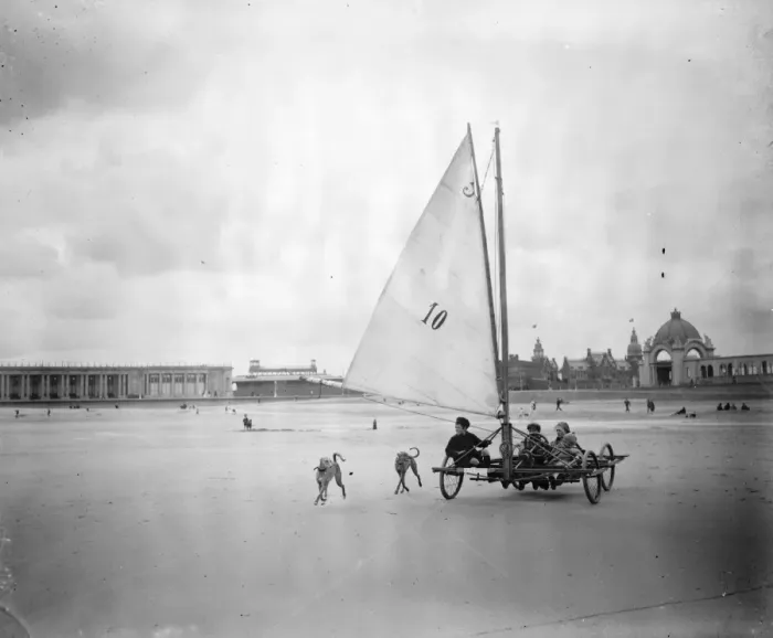 Framed Print : Sand Yachting at Ostend 20 August 1923 Framed Print : Sand Yachting at Ostend 20 August 1923
