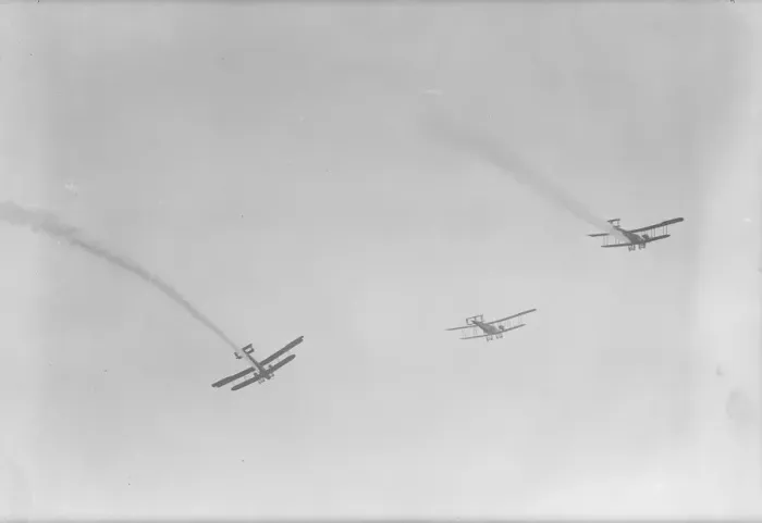 Framed Print : Saturdays Great Air Force Pageant at Hendon Two giant Handley Pages on a bombing Framed Print : Saturdays Great Air Force Pageant at Hendon Two giant Handley Pages on a bombing
