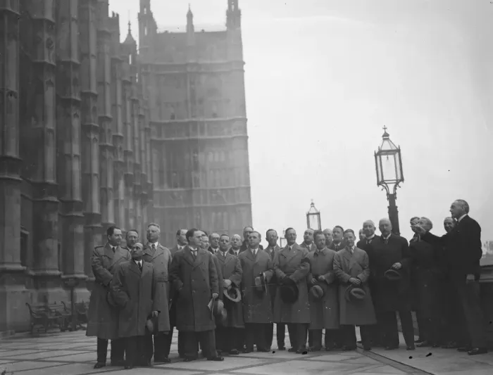 Framed Print : Scandinavian travel agents visit House of Commons. A party of Scandinavian travel