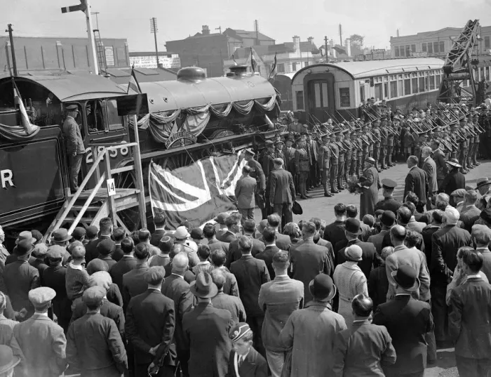Framed Print : The scene at Romford when a London and North Eastern Railway Engine was named Essex Framed Print : The scene at Romford when a London and North Eastern Railway Engine was named Essex