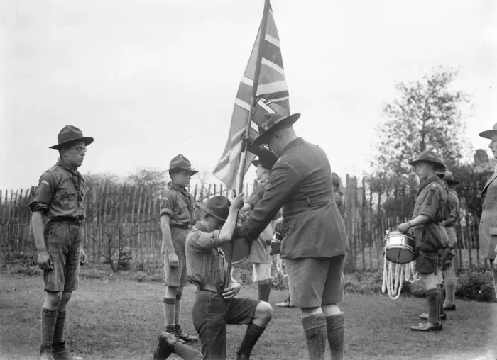 Framed Print : Scout presentation of the colours, Kent. 1935 Framed Print : Scout presentation of the colours, Kent. 1935