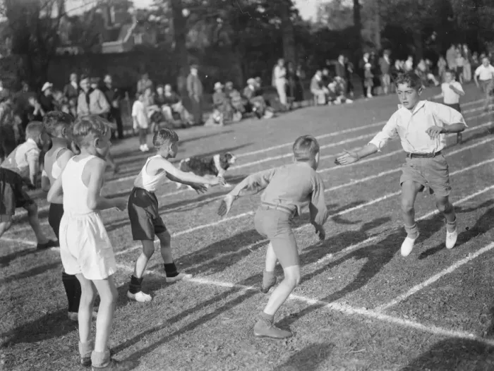 Framed Print : Scouts sports day in Sidcup, Kent. The relay race. 1939 Framed Print : Scouts sports day in Sidcup, Kent. The relay race. 1939