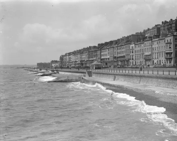 Framed Print : The seafront at St Leonards - on - Sea. 1925 Framed Print : The seafront at St Leonards - on - Sea. 1925