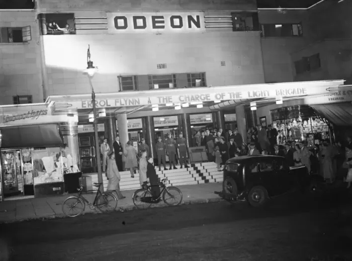 Framed Print : Searchlights on the Odeon Cinema Sidcup. (347 Kent a Comp ). 1937 Framed Print : Searchlights on the Odeon Cinema Sidcup. (347 Kent a Comp ). 1937