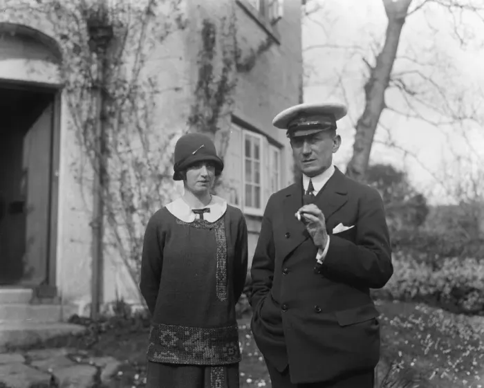 Framed Print : Senatore Marconis visit to Cornwall. Senatore Marconi and Miss Elizabeth Paynter Framed Print : Senatore Marconis visit to Cornwall. Senatore Marconi and Miss Elizabeth Paynter