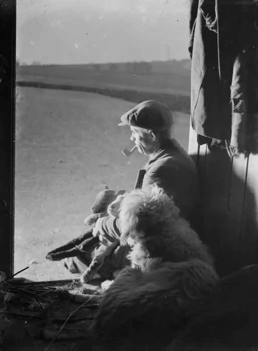 Framed Print : Shepherd at night, Farningham. 1934