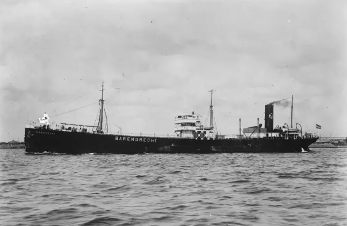 Framed Print : The ship that saved the Atlantic flyers. The Dutch tanker, Barendrecht, which Framed Print : The ship that saved the Atlantic flyers. The Dutch tanker, Barendrecht, which