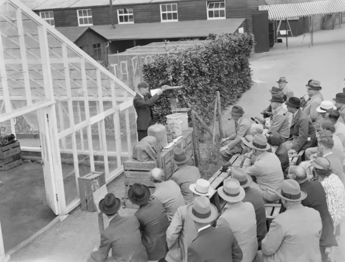 Framed Print : Showing people around at the East Malling Research Station open day in Kent. 2 Framed Print : Showing people around at the East Malling Research Station open day in Kent. 2