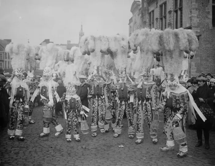 Framed Print : Shrove Tuesday carnival at Binch in Binch Some of the wondrous plumes 25 February 1925 Framed Print : Shrove Tuesday carnival at Binch in Binch Some of the wondrous plumes 25 February 1925