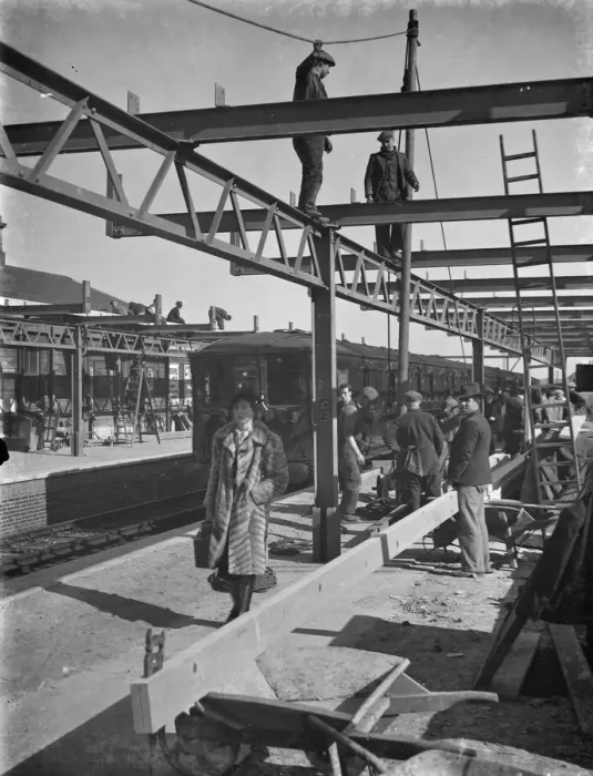 Framed Print : Sidcup Railway Station reconstruction. 19 March 1938 Framed Print : Sidcup Railway Station reconstruction. 19 March 1938